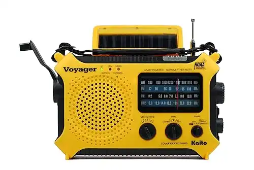 Kaito KA500 Solar Power Hand Crank Emergency Weather Radio